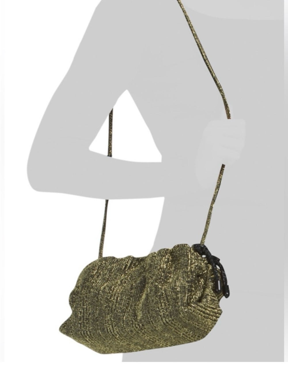 NWT Rebecca Minkoff Tie Me Up Clutch - gold and black
